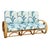 This beautifully restored Post War three strand, 3/4 round pretzel arm rattan section sofa for 3 people, features a rare...