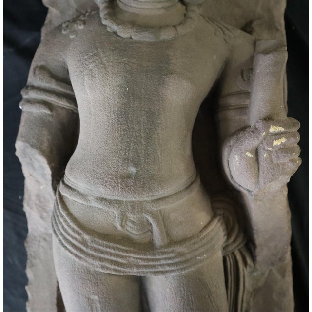 Sand Antique Sandstone Bodhisattva Statue For Sale - Image 8 of 9
