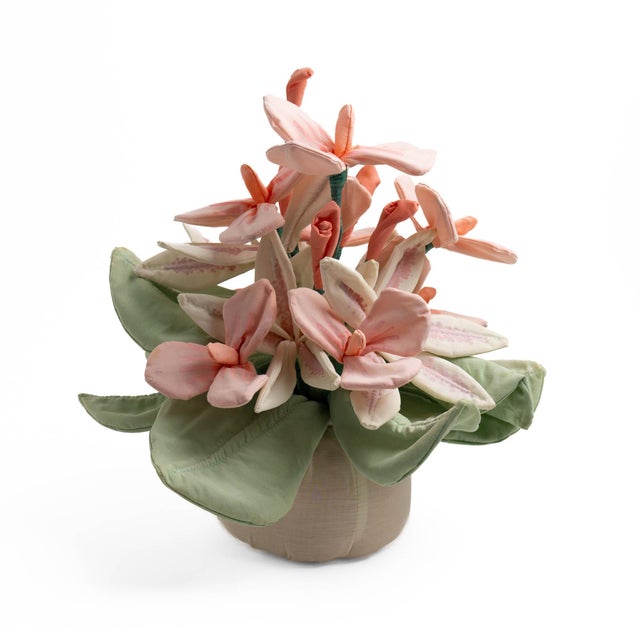 Vintage Handmade Fabric Flower Bouquet Arrangement For Sale - Image 12 of 13