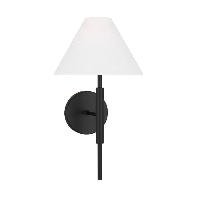 Transitional Visual Comfort Studio Porteau 1-Light Sconce in Midnight Black For Sale - Image 3 of 6