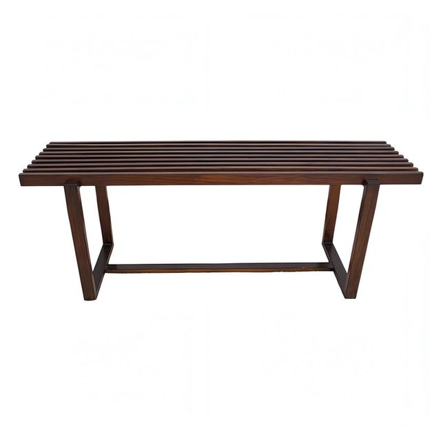 Mid-Century Modern Mid-Century Scandinavian Modern Slatted Bench in Teak, 1960s For Sale - Image 3 of 13