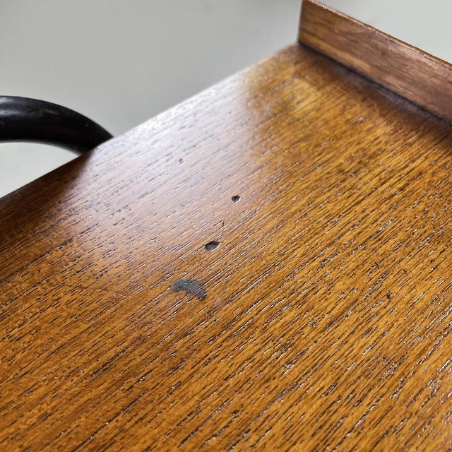 Mid-Century Modern Italian Wood and Black Metal Trolley with Brass Wheels, 1960s For Sale - Image 12 of 17