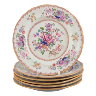 Plates in Faience, Ashworth, England, Set of 6 For Sale