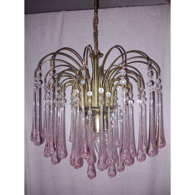 Metal Chandelier attributed to Paolo Venini, Italy, 1970s For Sale - Image 7 of 11