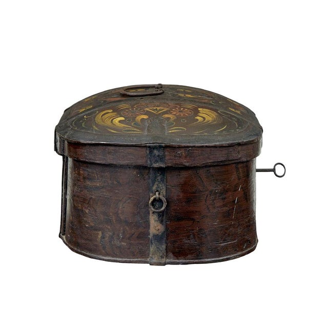 Rustic Swedish Hand-Painted Box, 1840s For Sale - Image 3 of 8
