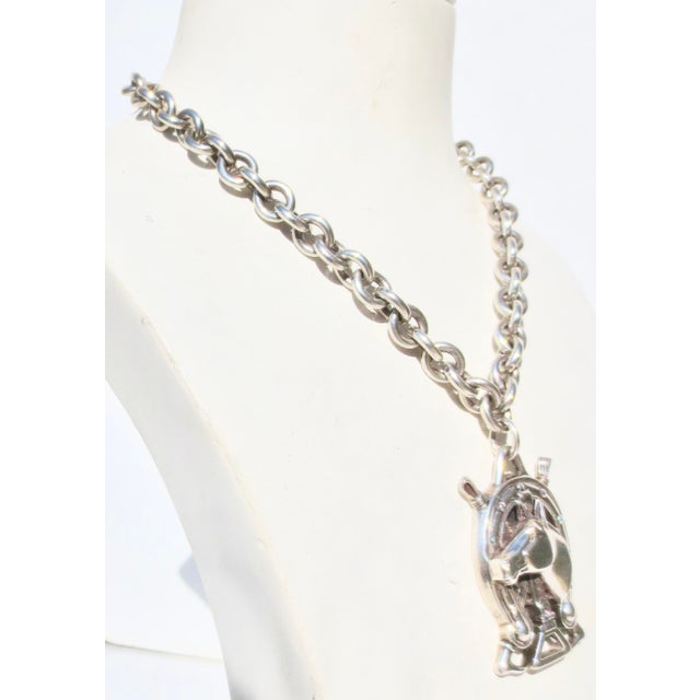 Late 20th Century Sterling Silver Kiselstein Cord Horse Pendant Necklace 1992 For Sale - Image 5 of 8