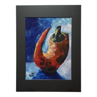 Original Expressionist Still Life Painting of a Chili Pepper by Roger Gelis For Sale