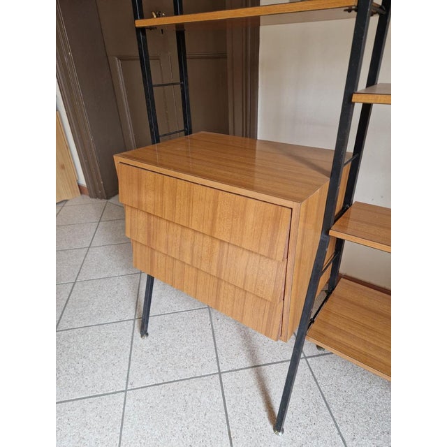 Brown Vintage Formica Modular Bookcase, 1960s For Sale - Image 8 of 18