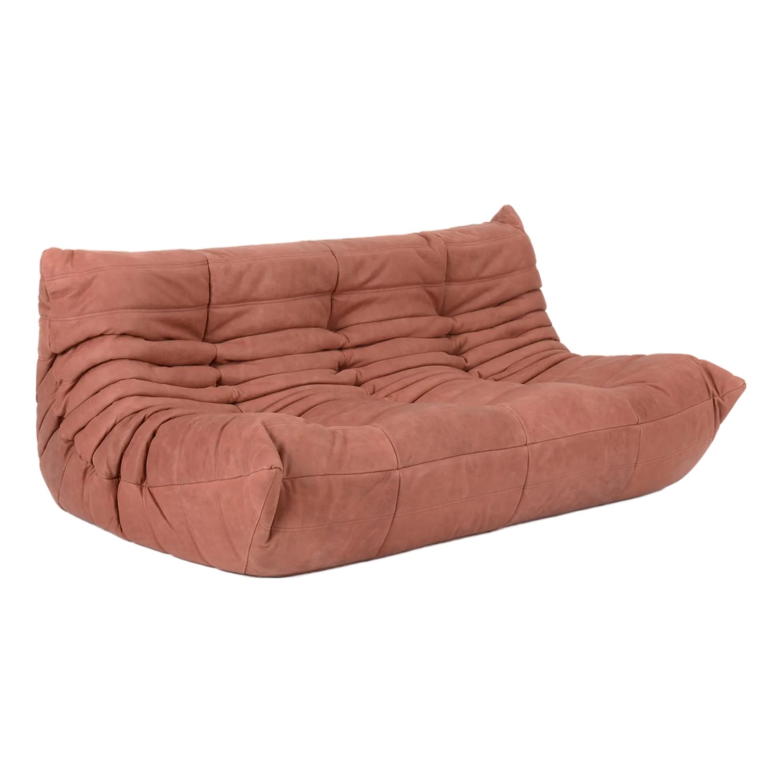 Original Ligne Roset Togo Medium Sofa (3-Seater) in Brick Leather