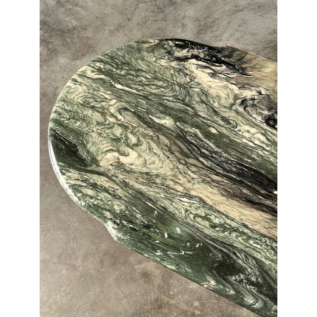 Cipollino Ondulato Marble Oval Coffee Table, Italy, 1980s For Sale - Image 9 of 16
