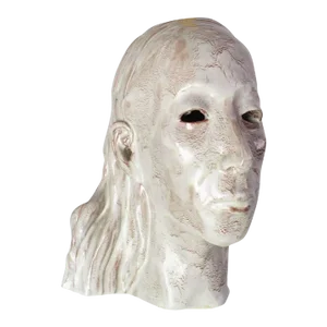 1980s Pottery Glazed Ceramic Indian Head Sculpture