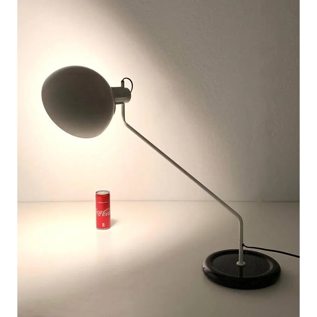 Black Adjustable Desk Lamp in White and Black from Guzzini, Italy, 1970s For Sale - Image 8 of 16