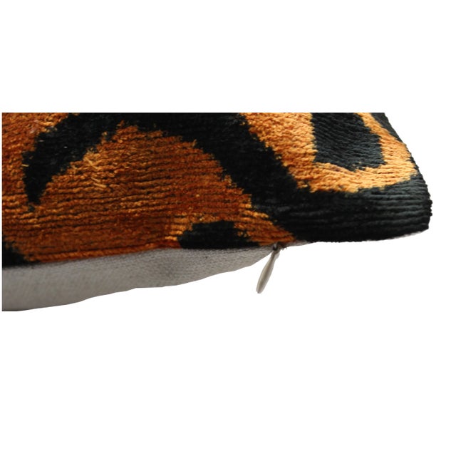 Contemporary Contemporary Tiger Print Silk Velvet Handmade Pillow For Sale - Image 3 of 11