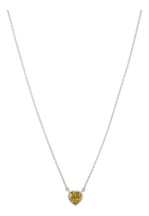 Minimalist 1.88 Ct Lemon Quartz Heart Pendant Necklace With 925 Silver Bezel Setting