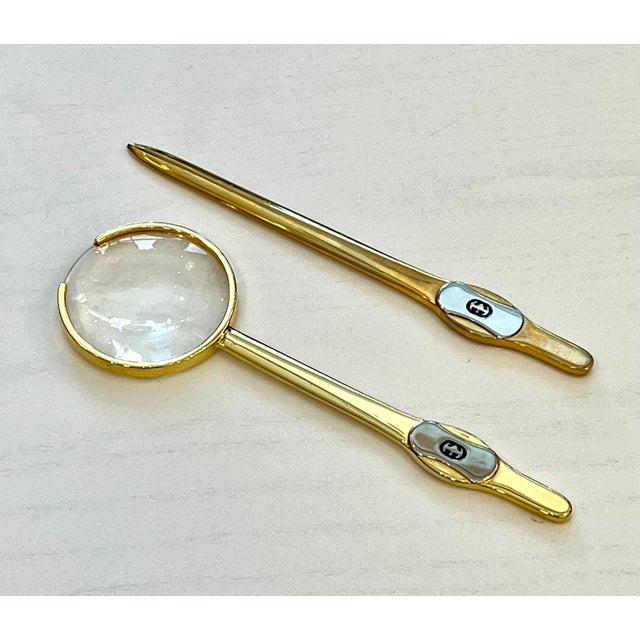 GUCCI 2点SET Late 20th Century Vintage Gucci Desk Accessory Set- 2 Pieces