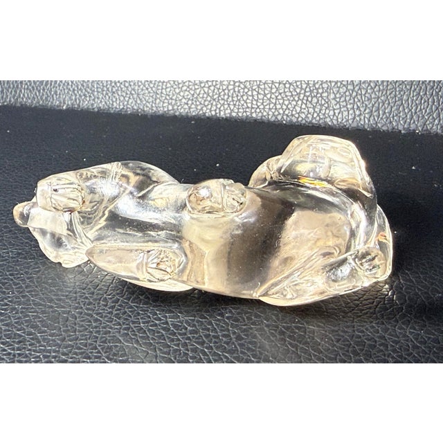 Antique Hand Carved Chinese Foo Lion Dog Rock Crystal Stone Sculpture Statue For Sale - Image 13 of 13