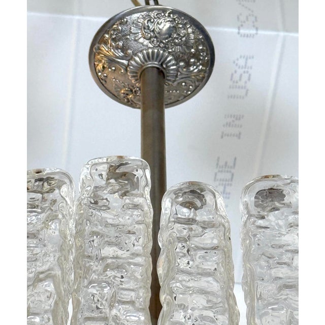 Mid 20th Century Handmade Hand Blown Glass Italian Square Pendant Light For Sale - Image 11 of 11