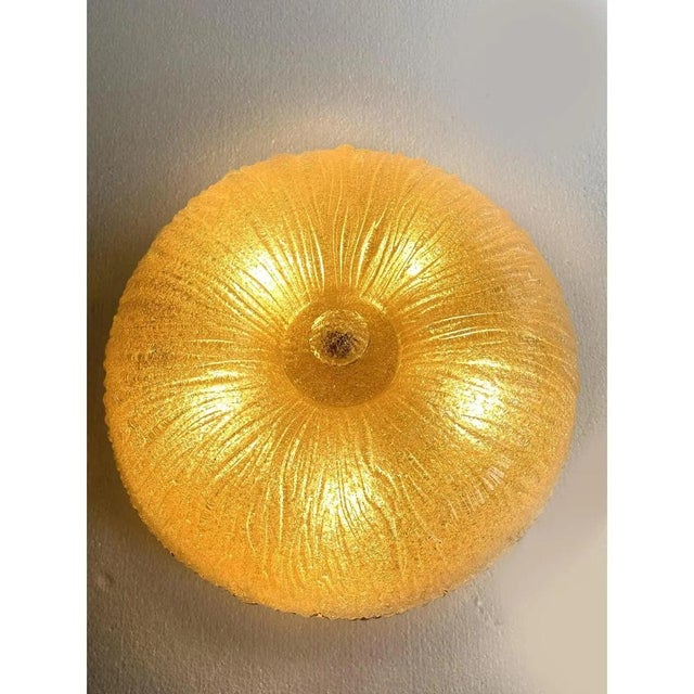 Venetian Amber Graniglia Budino Murano Glass Flush Mount by Simoeng for Simoeng For Sale - Image 9 of 10