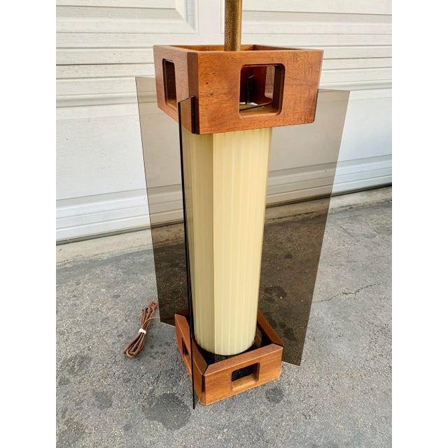 Tall Mid Century Lamp With Acrylic Fins For Sale - Image 11 of 13