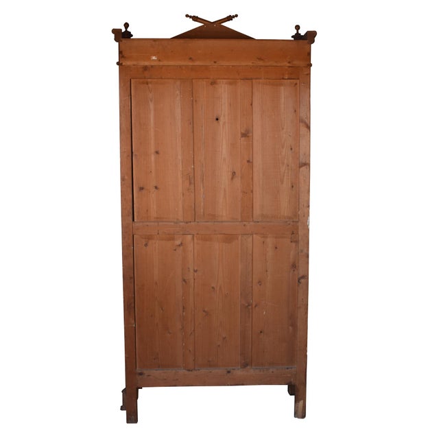 19th Century French Faux Bamboo Armoire With Double Glass Doors and Pagoda Top For Sale - Image 14 of 17
