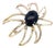 1990s Tiffany & Co Estate Large Onyx Flower Brooch Sterling Silver For Sale