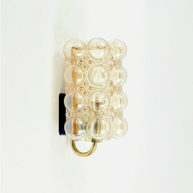 Mid-Century Modern Mid-Century Amber Bubble Glass Wall Sconces by Helena Tynell for Limburg, Germany, 1960s, Set of 4 For Sale - Image 3 of 11