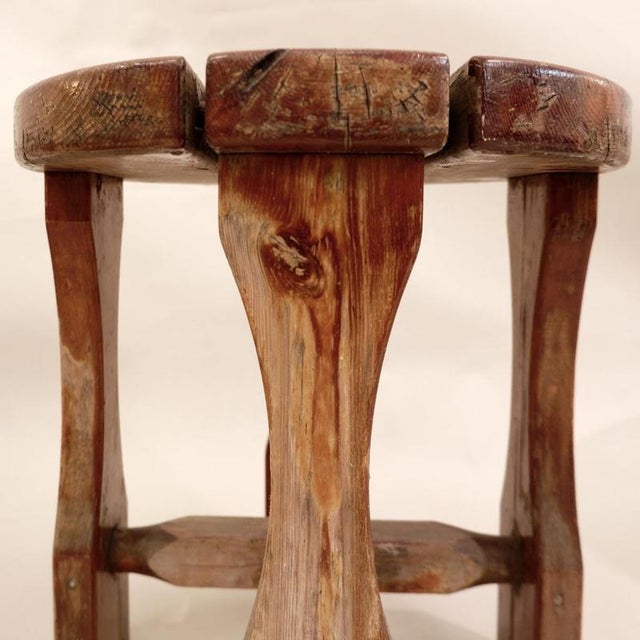 Pine Stools, Sweden, 1940s, Set of 3 For Sale - Image 9 of 13