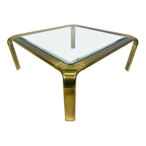 John Widdicomb Hollywood Regency Brass and Glass Cocktail Table, Circa 1970s