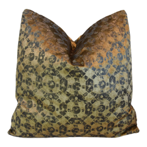 Italian Old World Weavers Shimmering Gold Velvet Feather/Down Pillow
