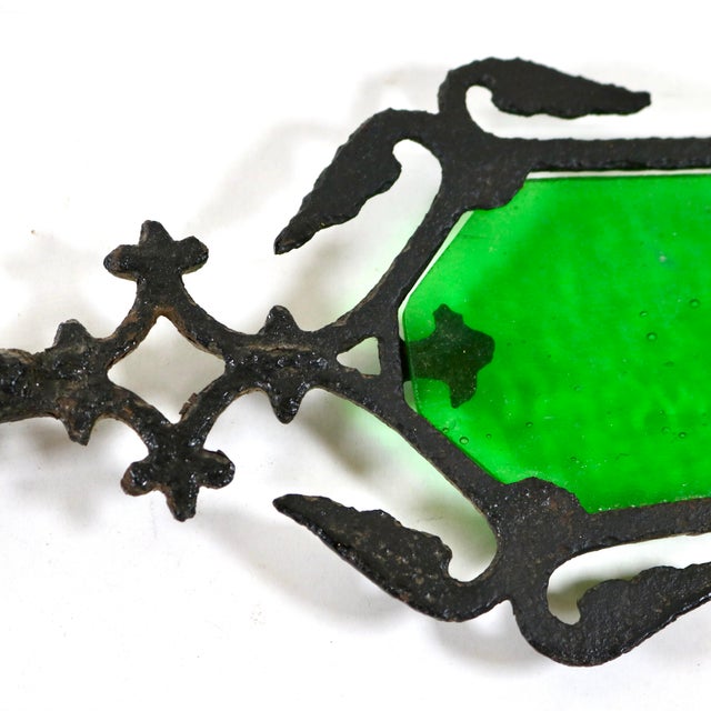 Late 19th Century Late 19th Century Antique Cast Iron Lightning Rod Arrow With Green Glass Tail For Sale - Image 5 of 12