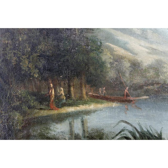 Italian Artist, Grand Tour Romantic Lake Scene, 19th Century, Oil Painting, Framed For Sale - Image 7 of 16