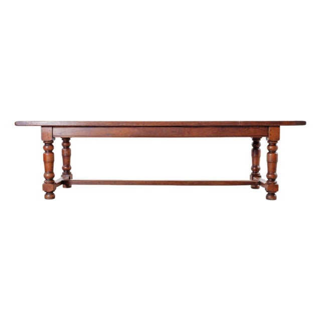 Country French Provincial Oak Farmhouse Dining Table 9 Ft For Sale