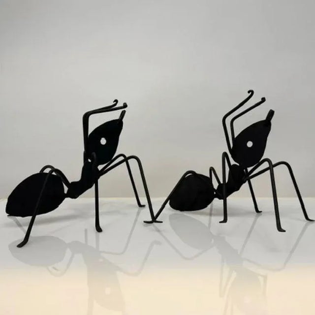 Pair Enameled Metal Black Ant Sculptures For Sale - Image 4 of 8