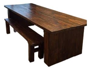 Rustic Modern Solid Wood Dining Table & Bench
