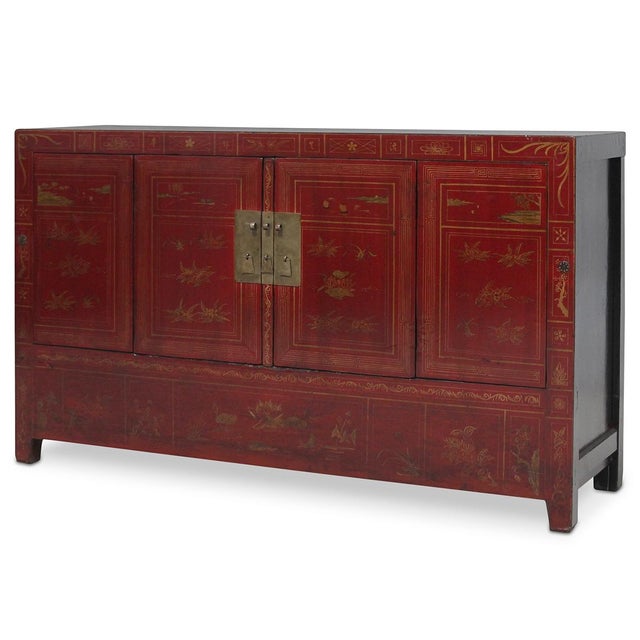 Red and Gold Dongbei Sideboard For Sale - Image 3 of 6