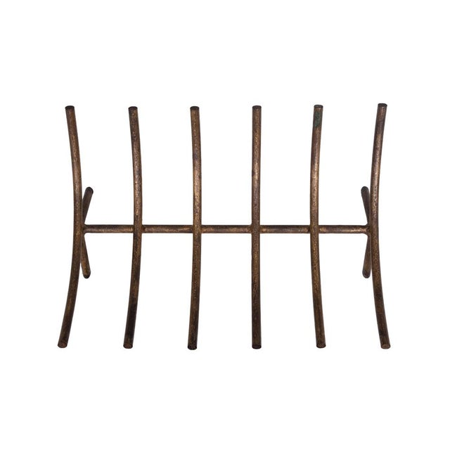 Goldenrod Forced Iron Stand Fireplace Log Fire Holder by George Nelson for Howard Miller, 1960s For Sale - Image 8 of 10