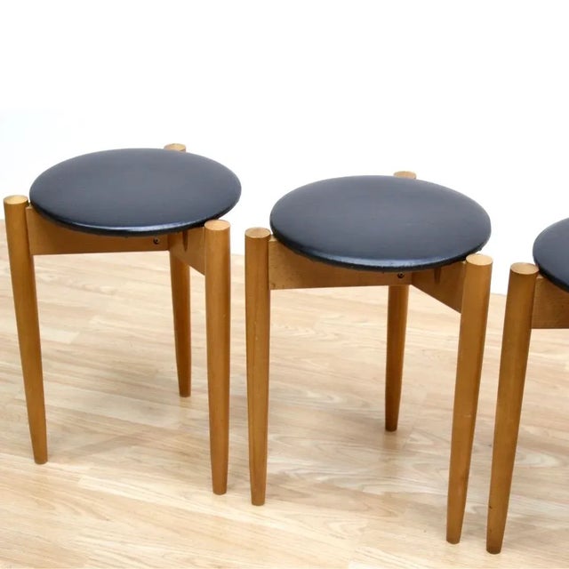 1960s Set of 4 Mid Century Stools by Legate Furniture of Scotland For Sale - Image 5 of 11
