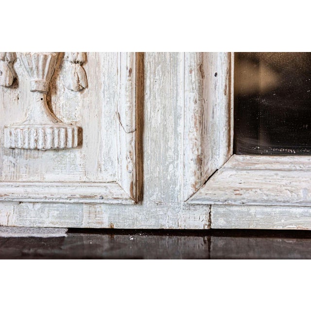 Light Gray French Louis XVI 1790s Trumeau Mirror with Carved Liberal Arts Allegory For Sale - Image 8 of 13
