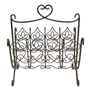 Vintage French Iron Magazine Rack