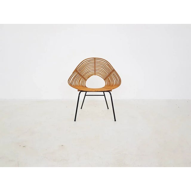Dutch Rattan Lounge Chair from Rohe Noordwolde, 1950s For Sale - Image 4 of 14