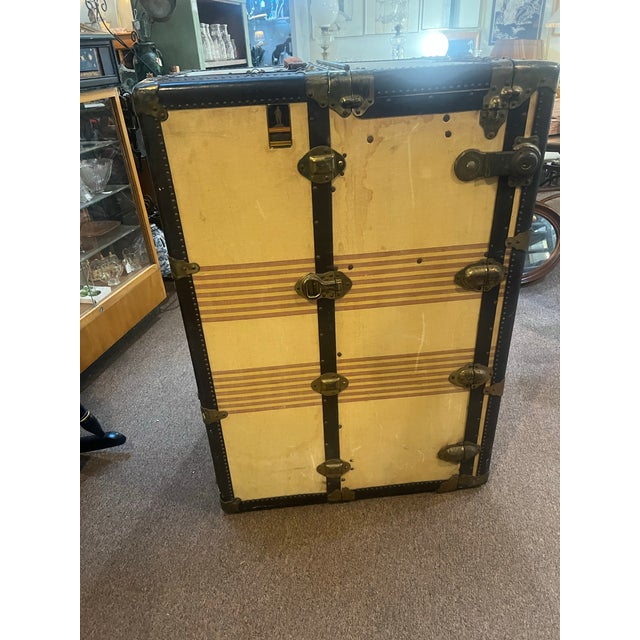 1920s Oshkosh Large Wardrobe Steamer Trunk 1920’s For Sale - Image 5 of 5
