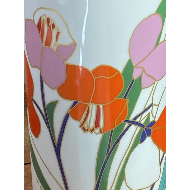Porcelain Vase with Floral Decoration by Wolf Bauer for Rosenthal, 1970s For Sale - Image 3 of 15