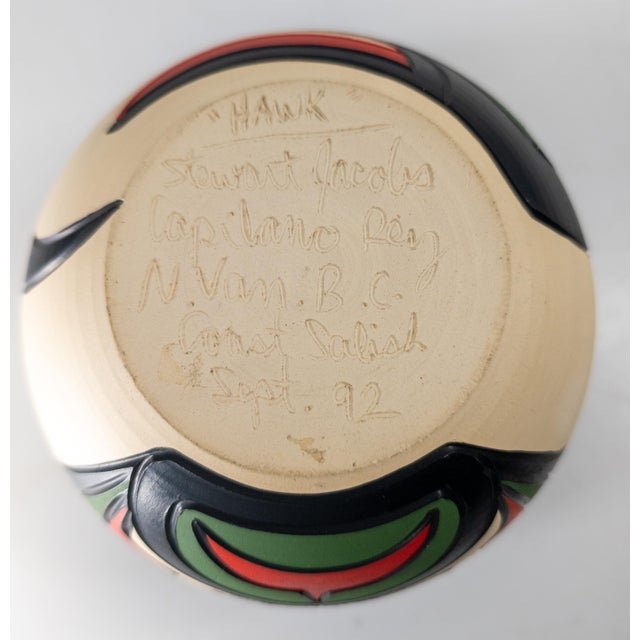 1990's Contemporary Native American Northwest Coast Indian Art Pottery Bowl by Stewart Jacobs For Sale - Image 10 of 10