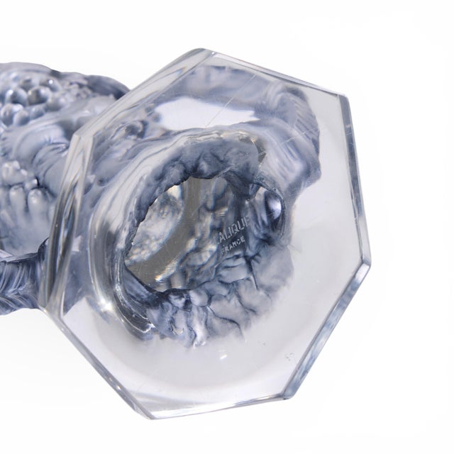 René Lalique 1931 Faune Vase in Clear Crystal With Blue Patina For Sale - Image 9 of 9