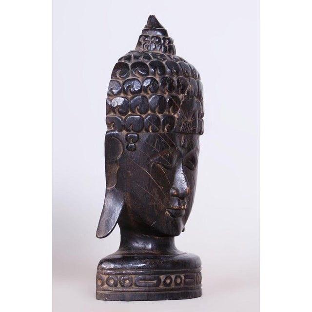 Vintage Asian Sculpture in Lacquered Wood, 1920s For Sale - Image 3 of 10