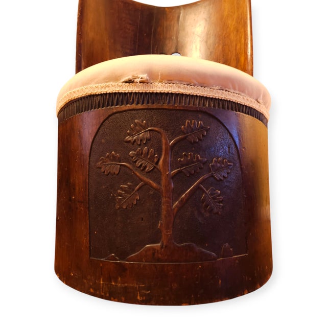 Late 18th Century 18th C. Carved Swedish Folk Art Kubbstol Chair For Sale - Image 5 of 8