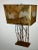 Linen Vintage 1970s Modern Tropical Bamboo Gilt Metal Gilt Linen Table Lamp For Sale - Image 8 of 11