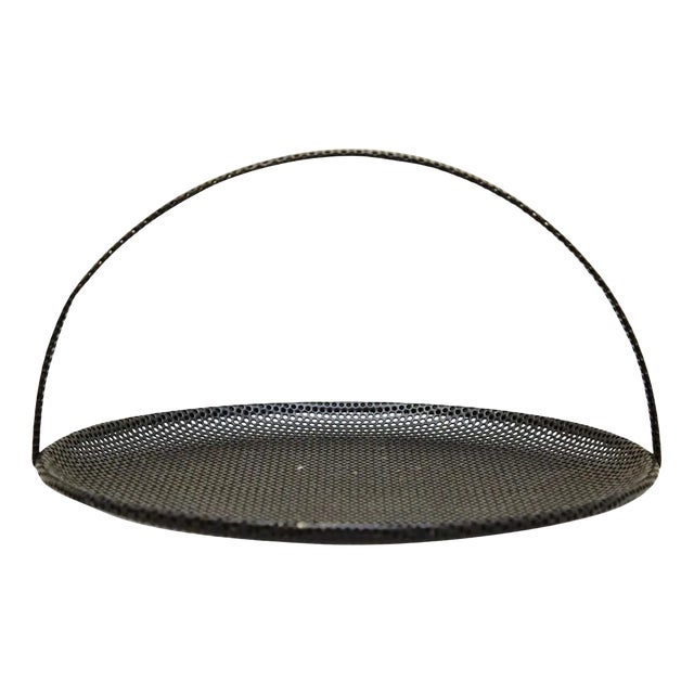 Mid-Century Modern Fruit Black Plate by Mathieu Matégot for Artimeta, 1950s For Sale