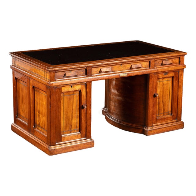 Antique Quarter-Sawn Oak Rotary Desk by Wooton For Sale