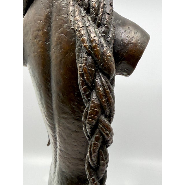 Bronze Sculpture Nude Woman with Cornrows Monogrammed Dated 93 For Sale - Image 4 of 17